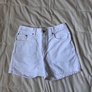 Levi’s High Waisted White Jean Shorts